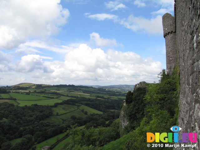 SX16125 View past walls of Carreg Cennen Castle